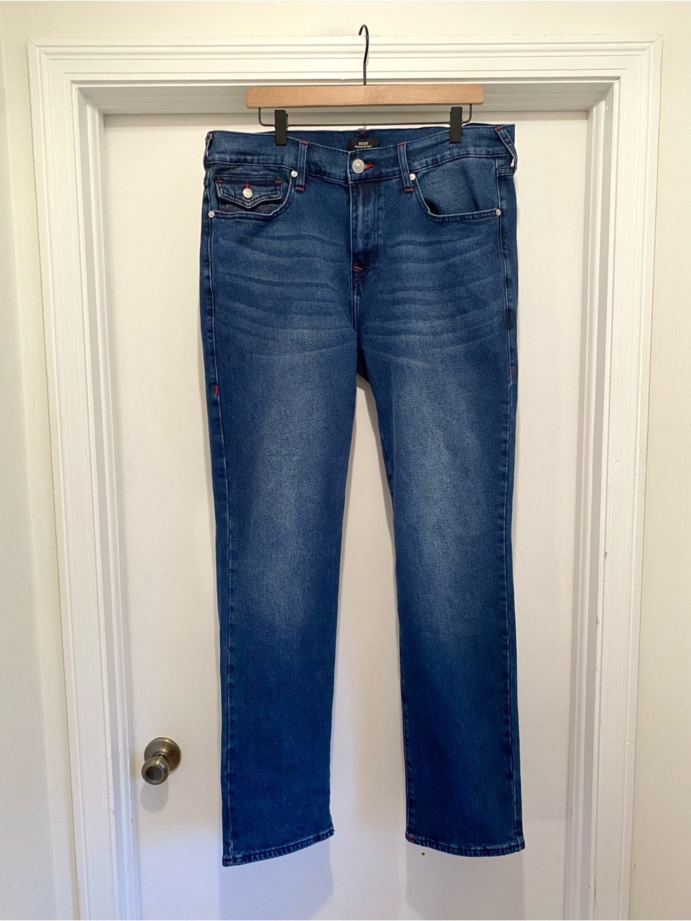 True Religion Ricky Relaxed Straight Men’s Jeans Size 34 Dark Wash